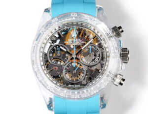 rolex daytona skeleton custom (ice blue)  40mm replica rlxb085