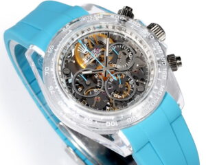 rolex daytona skeleton custom (ice blue)  40mm replica rlxb085