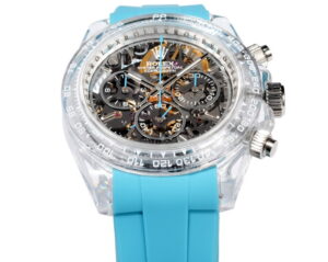 rolex daytona skeleton custom (ice blue)  40mm replica rlxb085