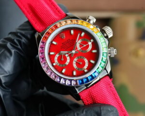 rolex oyster perpetual cosmograph daytona (rainbow bezel aftermarket diamond) 40mm replica rlxb096
