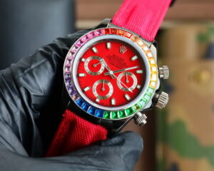 rolex oyster perpetual cosmograph daytona (rainbow bezel aftermarket diamond) 40mm replica rlxb096