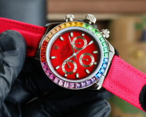 rolex oyster perpetual cosmograph daytona (rainbow bezel aftermarket diamond) 40mm replica rlxb096